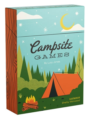 Paperback book titled "Campsite Games: 50 Fun Games to Play in Nature" by Smith Street Gift, featuring colorful outdoor game illustrations.