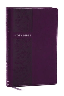 Thomas Nelson NKJV Personal Size Bible with purple Leathersoft cover, red letter pages, large print, and cross references.