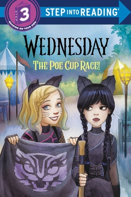 Paperback of The Poe Cup Race! by Wednesday, published by Random House Books for Young Readers, showing the book cover with characters.