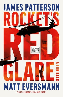 Paperback thriller book titled "Rocket's Red Glare" by Little Brown and Company featuring a cover with a rocket and dramatic red background.