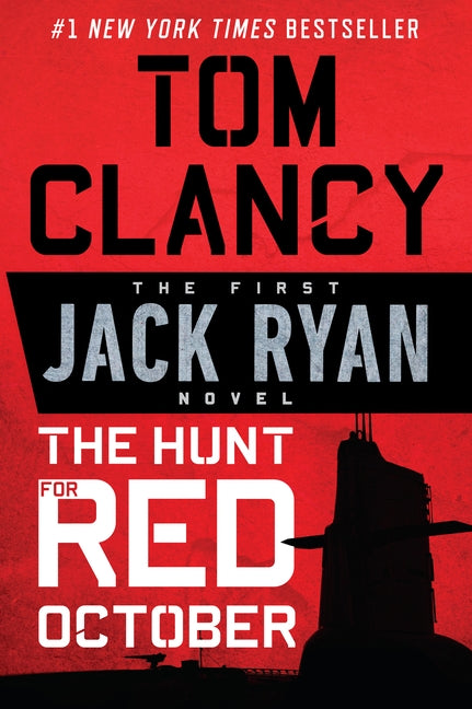 Paperback of The Hunt for Red October by G.P. Putnam's Sons featuring the book cover with a submarine and military imagery.