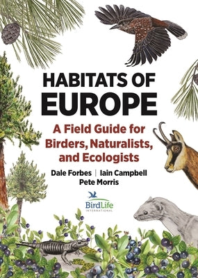 Paperback field guide titled "Habitats of Europe" by Princeton University Press, showing colorful European bird habitats and natural landscapes.
