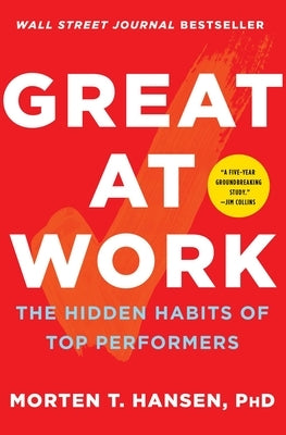 Paperback of "Great at Work" by Simon & Schuster showing the book cover with title and author text.