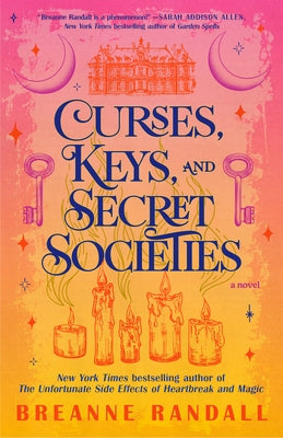 Paperback of "Curses, Keys, and Secret Societies" by Dell featuring a dark cover with mysterious symbols and ancient keys.