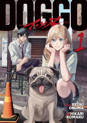 Doggo Vol. 1 paperback by Seven Seas featuring colorful cartoon dog illustrations on the cover.