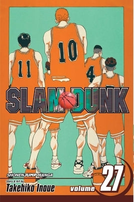 Paperback copy of Slam Dunk, Vol. 27 manga by Viz Media featuring dynamic basketball action on the cover.