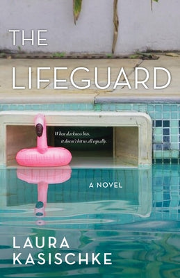 Cover of The Lifeguard paperback novel by Red Hen Press, featuring a colorful illustration with beach and lifeguard imagery.
