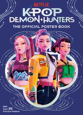 Paperback Kpop Demon Hunters official poster book featuring colorful pages and vibrant illustrations from Random House Books for Young Readers.