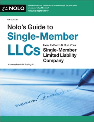 Paperback book titled "Nolo's Guide to Single-Member LLCs" by NOLO, showing the front cover with title and branding.