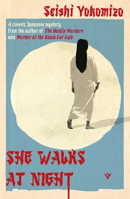 Paperback of "She Walks at Night" by Pushkin Vertigo, featuring a dark cover with mysterious imagery.