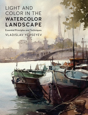 Paperback book titled "Light and Color in the Watercolor Landscape" by Rockport Publishers, featuring a watercolor landscape cover.