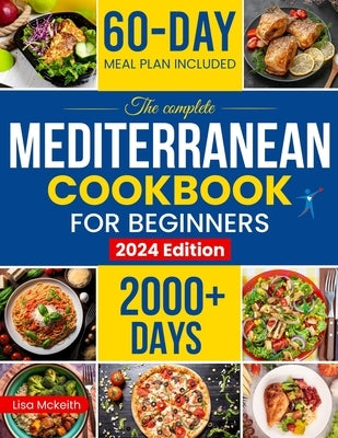 Paperback cookbook featuring Mediterranean diet recipes with colorful dishes and healthy ingredients on the cover.