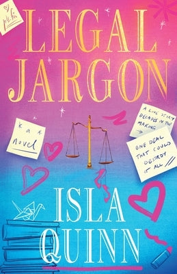 Paperback legal jargon book by Isla Quinn with pages open, featuring legal terminology and text on a white background.