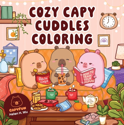 Paperback coloring book featuring cute capybaras and animal designs for relaxation and creative fun by Walter Foster Publishing.
