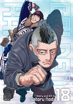 Paperback of Golden Kamuy, Vol. 18 manga by Viz Media featuring cover art with characters and Japanese landscape illustrations.