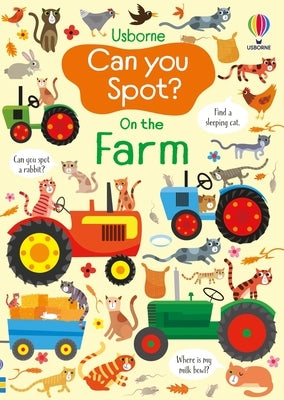 Paperback "Can You Spot? on the Farm" book by Usborne Books featuring colorful farm scenes for children to find hidden objects.
