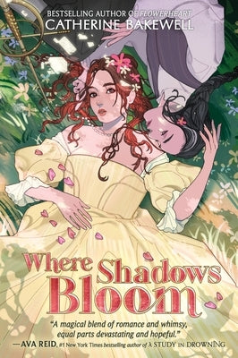 Paperback of "Where Shadows Bloom" by HarperCollins, featuring the book cover with dark, shadowy artwork.