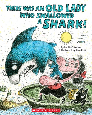 Paperback of "There Was an Old Lady Who Swallowed a Shark!" by Cartwheel Books, showing colorful illustrated cover with a shark and old lady.