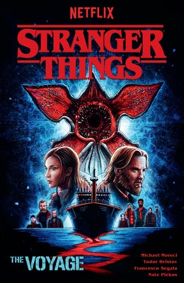 Paperback graphic novel "Stranger Things: The Voyage" by Dark Horse Books, featuring illustrated cover art and title text.
