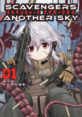 Paperback of "Scavengers Another Sky Vol. 1" manga by Titan Manga, featuring cover art with dynamic characters and vibrant colors.