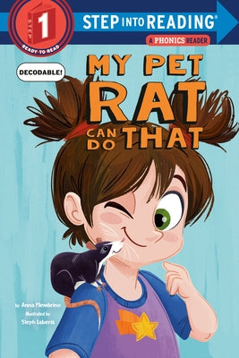 Paperback copy of "My Pet Rat Can Do That" book by Random House Books for Young Readers, showing colorful cover art.