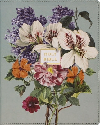 Large print Zondervan Niv Artisan Collection Bible with Sage Floral Leathersoft cover, red letter, comfort print, detailed floral design.