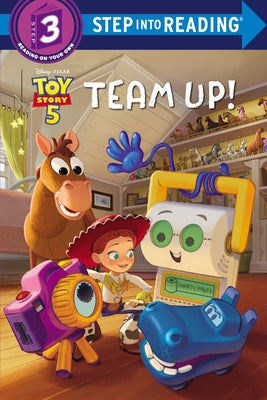 Paperback of Team Up! Disney/Pixar Toy Story 5 book by Random House Disney, showing colorful cover art with Toy Story characters.