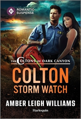 Cover of the Colton Storm Watch by Harlequin Romantic Suspense, mass market paperbound novel with stormy sky scene.