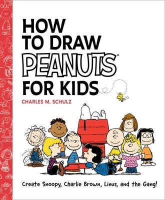 Paperback book titled "How to Draw Peanuts for Kids" featuring Snoopy, Charlie Brown, Linus, and the Peanuts gang by Running Press Kids.