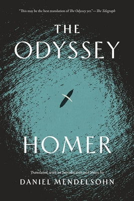Paperback copy of The Odyssey by University of Chicago Press, featuring a cover with classical artwork and ancient Greek design.
