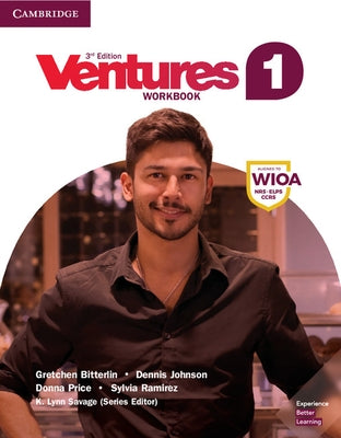Cambridge University Press Ventures Level 1 Workbook in paperback, featuring practice activities and colorful pages for learners