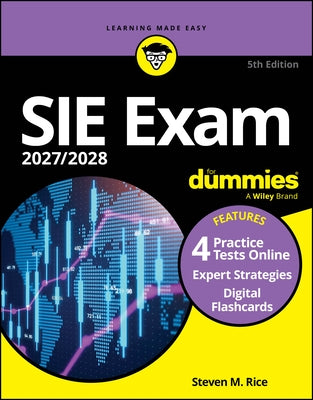 Paperback for Dummies Sie Exam 2027/2028 prep book with practice tests and flashcards for Securities Industry Essentials exam.