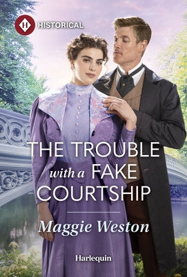 Mass market paperbound of The Trouble with a Fake Courtship by Harlequin Special Releases, showing the book cover with romantic imagery.