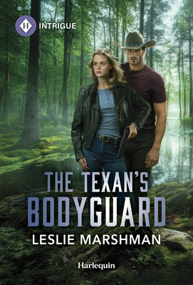 Mass market paperback of The Texan's Bodyguard by Harlequin Intrigue, featuring a cover with a rugged Texas landscape and a protective hero.