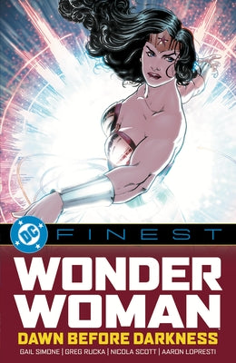 Paperback DC Comics Wonder Woman comic book titled "Dawn Before Darkness" featuring Wonder Woman in a heroic pose.