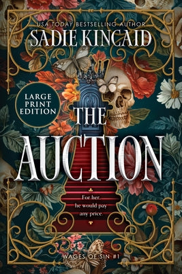 Paperback of "The Auction" dark romance novel by Mira Books, featuring a spicy cover with mysterious, romantic imagery.