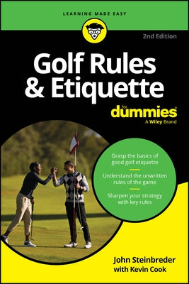 Paperback book titled "Golf Rules & Etiquette for Dummies" by For Dummies, featuring a cover with golf-themed illustrations.