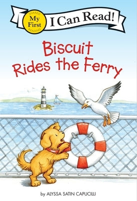 Paperback of Biscuit Rides the Ferry by HarperCollins showing the book cover with colorful illustration of Biscuit on a ferry.