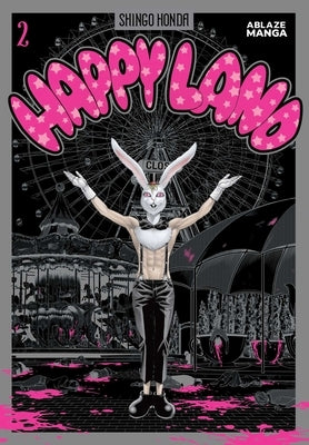 Paperback of Happyland Vol. 2 manga by Ablaze Manga, featuring colorful cover art with characters from the story.