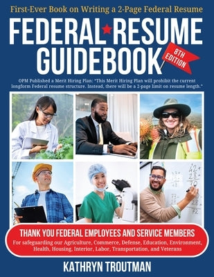 Paperback Federal Resume Guidebook 8th Edition by Resume Place, Inc., featuring the cover with title and branding.