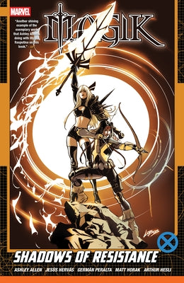 Marvel Universe Magik Vol. 2 paperback comic book featuring artwork of Magik with her mystical sword and shadowy background.