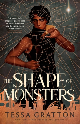 Paperback copy of The Shape of Monsters by Orbit, featuring the book cover with dark, abstract monster illustrations.