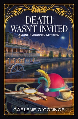 Paperback of Death Wasn't Invited: A June's Journey Mystery by Titan Books UK showing the book cover with title and author details.