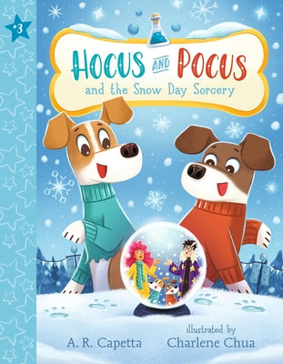 Paperback of "Hocus and Pocus and the Snow Day Sorcery" by Candlewick Press, featuring colorful winter-themed book cover art.