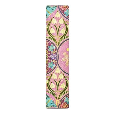 Paperblanks Mimosa Bookmark from Poetry in Bloom collection, featuring a delicate floral design on a paperback bookmark.