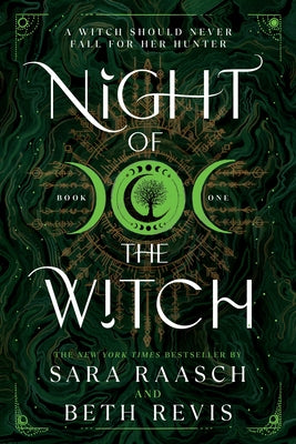 Paperback of Night of the Witch by Sourcebooks Fire featuring dark, mystical cover art with a witch silhouette and moonlit background.