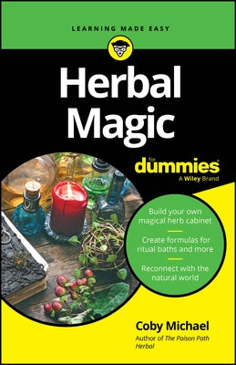 Paperback herbal magic book titled "Herbal Magic for Dummies" by For Dummies featuring colorful cover art.