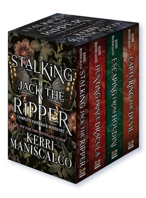 Paperback collection of "Stalking Jack the Ripper" by Little, Brown Books for Young Readers, featuring multiple book spines in a stack.