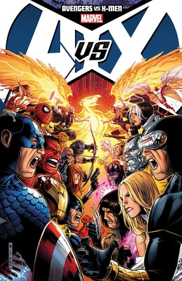 Marvel Universe Avengers vs. X-Men paperback comic book featuring characters from the Marvel Universe, new printing edition.