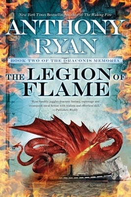 Paperback copy of The Legion of Flame fantasy novel by Ace Books, featuring a fiery cover design and illustrative artwork.